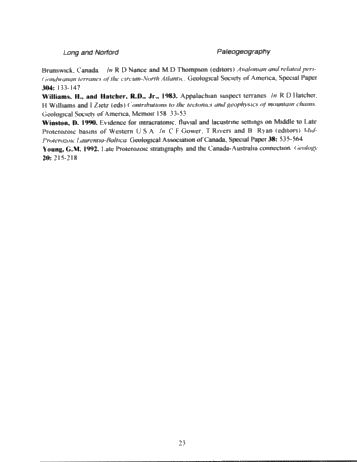 Following Coastlines: the Paleogeography of Canada From the Late Precambrian to the Early Ordovician Page 23