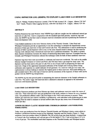 Using Dipmeter Log (HDIP) to Exploit Lake Erie Gas Reserves Page 1