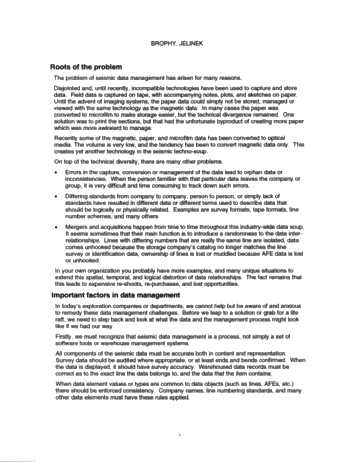 Seismic Data Management Page 2