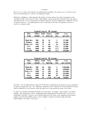 The Value of 3D Seismic in Today's Exploration Environment in Canada and Around the World Page 5