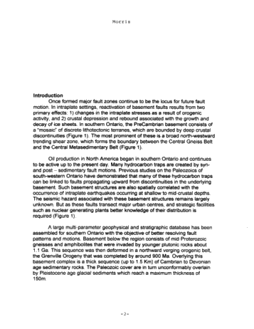 Pre-Cambrian Basement Control of Paleozoic Fault Patterns: A Preliminary Assessment Page 2