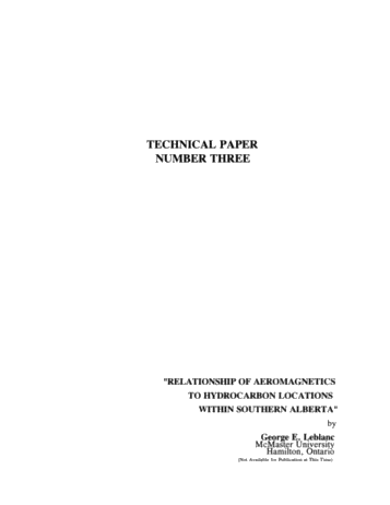 Relationship of Aeromagnetics to Hydrocarbon Locations Within Southern Alberta Page 1