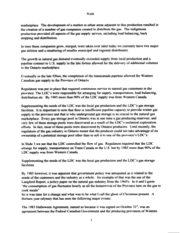 Deregulation of the Natural Gas Industry in Ontario Page 2