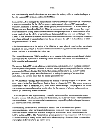 Deregulation of the Natural Gas Industry in Ontario Page 4