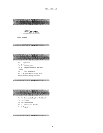 Health and Safety Legislation and the Exploration and Production of Hydrocarbons in Ontario Page 4