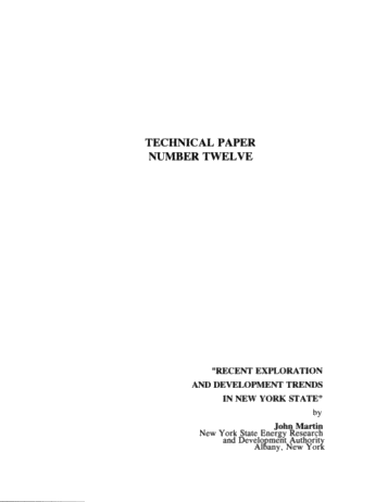 Recent Exploration and Development Trends in New York State Page 1