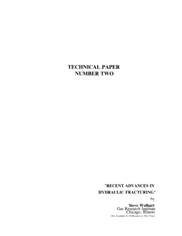 Recent Advances in Hydraulic Fracturing Page 1