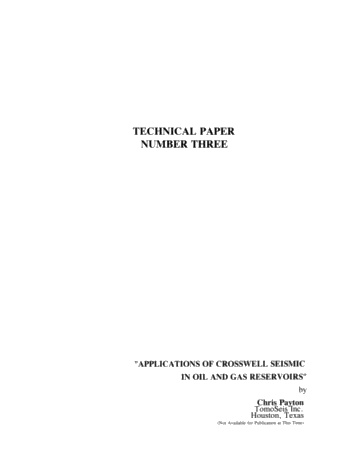 Applications of Crosswell Seismic in Oil and Gas Reservoirs Page 1