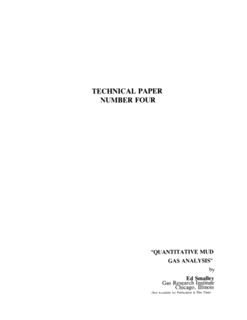 Quantitative Mud Gas Analysis Page 1