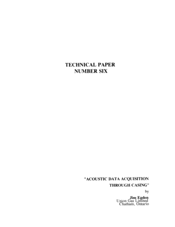 Acoustic Data Acquisition Through Casing Page 1