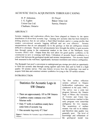 Acoustic Data Acquisition Through Casing Page 1