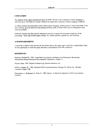 Identification of Salt Plugged Reservoirs Using The Pulsed Neutron Decay Log - Examples From Southern Ontario Page 6