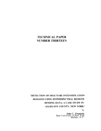 Detection of Fracture Intensification Domains Using Hyperspectral Remote Sensing Data: A Case Study in Allegany County, New York Page 1