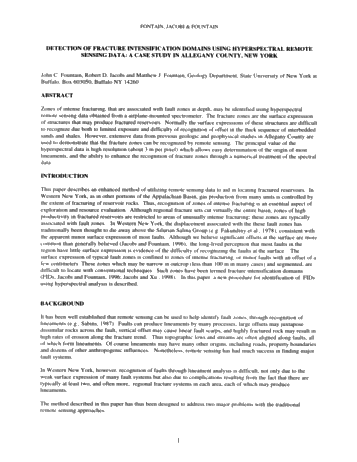 Detection of Fracture Intensification Domains Using Hyperspectral Remote Sensing Data: A Case Study in Allegany County, New York Page 1