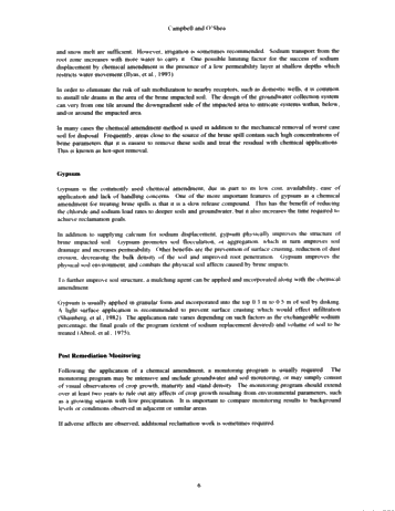 Alternatives for Brine Spill Reclamation Page 6