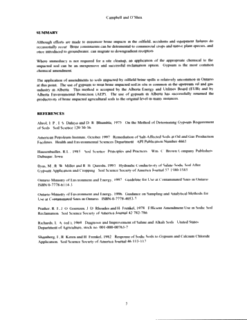 Alternatives for Brine Spill Reclamation Page 7