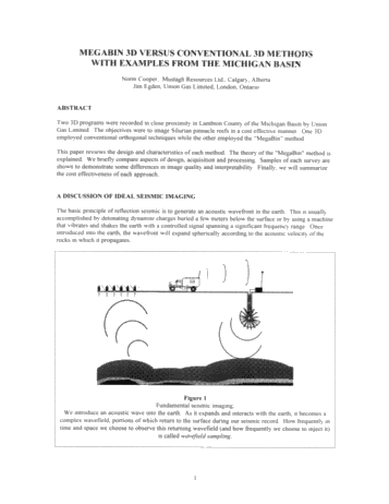 Megabin 3D Versus Conventional 3D Methods With Examples From The Michigan Basin Page 1