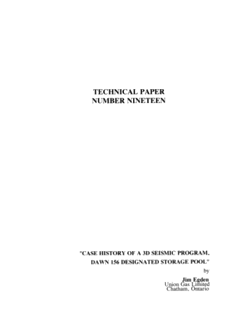 Case History of a 3D Seismic Program, Dawn 156 Designated Storage Pool Page 1