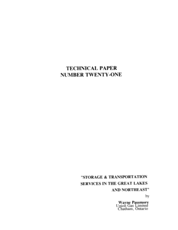 Storage and Transportation Services in The Great Lakes and Northeast Page 1