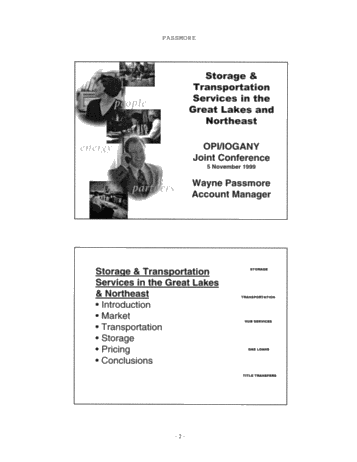 Storage and Transportation Services in The Great Lakes and Northeast Page 2