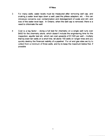 Groundwater Interference Issues Related to Natural Gas Pipeline Construction Programs and Oil and Gas Drilling Programs: Seven Years of Assessment Page 7
