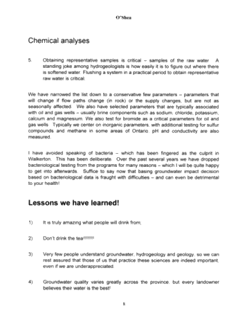 Groundwater Interference Issues Related to Natural Gas Pipeline Construction Programs and Oil and Gas Drilling Programs: Seven Years of Assessment Page 8