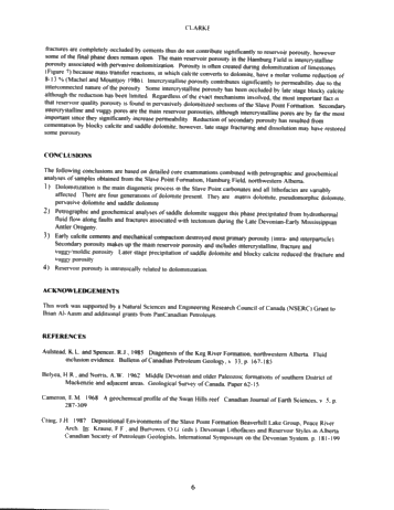 Dolomitization and Porosity Evolution of Middle Devonian Slave Point Carbonates, Hamburg Field, Northwestern Alberta. Page 7