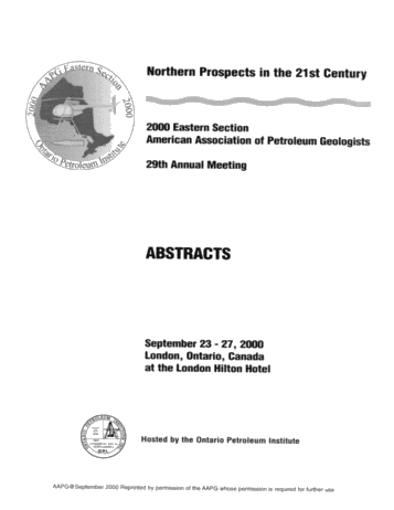 Northern Prospects in the 21st Century - 2000 Eastern Section American Association of Petroleum Geologists Page 1