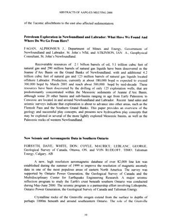 Northern Prospects in the 21st Century - 2000 Eastern Section American Association of Petroleum Geologists Page 11