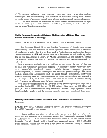 Northern Prospects in the 21st Century - 2000 Eastern Section American Association of Petroleum Geologists Page 15