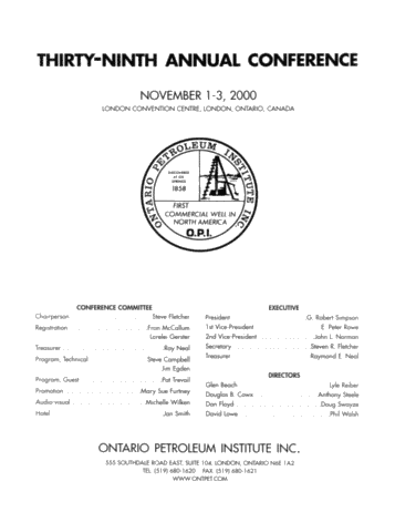 Thirty-Nineth Annual Conference Page 1