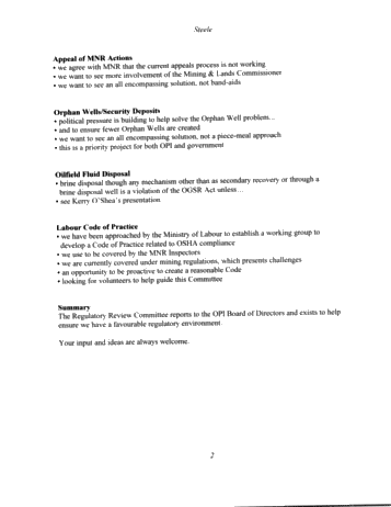Regulatory Review Committee Update Page 2