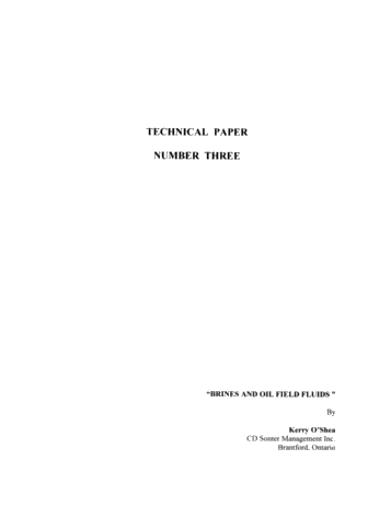 Brines and Oil Field Fluids Page 1