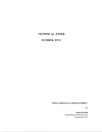 Well Services, Coiled Tubing Page 1