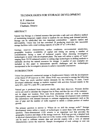Technologies for Storage Development Page 1