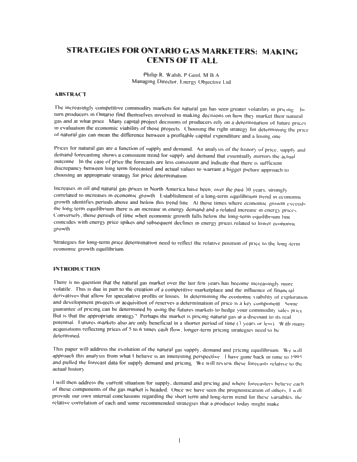 Strategies for Ontairo Gas Marketers: Making Cents of it all Page 1