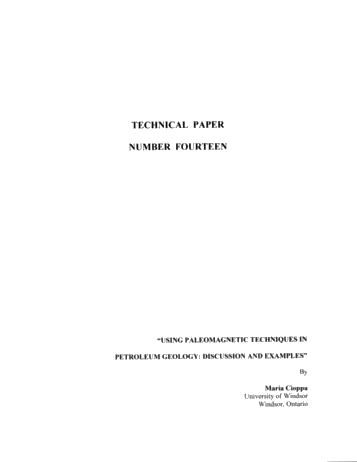 Using Paleomagnetic Techniques in Petroleum Geology: Discussion and Examples Page 1