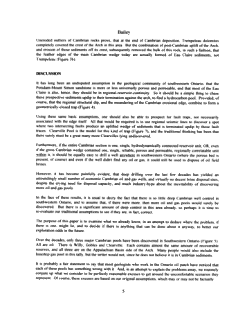 The Practical Geological Realities of Finding Oil and Gas Reservoirs and Water Disposal Zones in the Cambrian Sediments of S.W. Ontario Page 4
