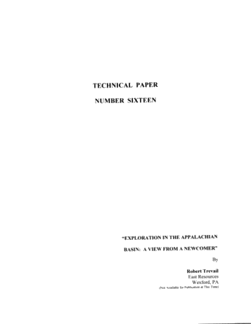 Exploration in the Appalachian Basin: A View From a Newcomer Page 1