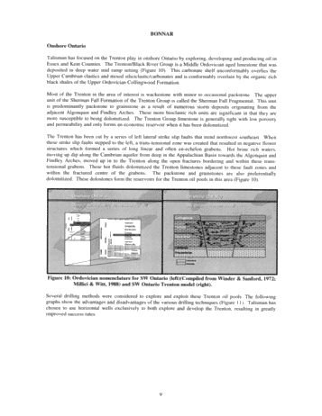 Talisman Energy Inc. and the Ontairo Oil Patch: Does the Shoe Fit? Page 9