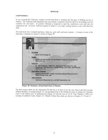 Talisman Energy Inc. and the Ontairo Oil Patch: Does the Shoe Fit? Page 15
