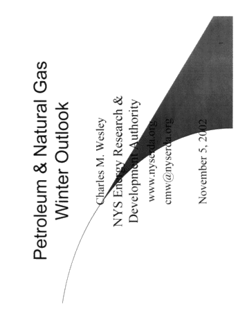 Petroleum and Natural Gas Winter Outlook Page 1
