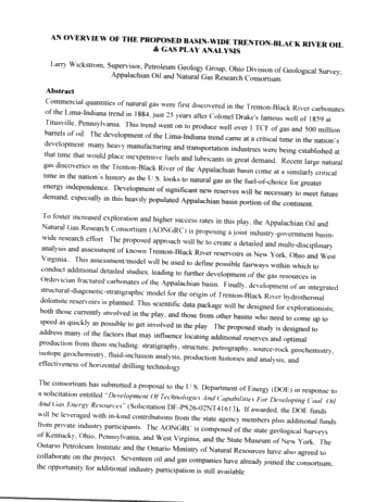 An Overview of the Proposed Basin-wide Trenton-Black River Oil & Gas Play Analysis (Abstract Only) Page 1