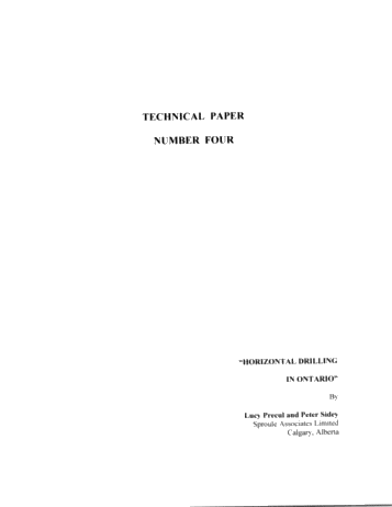 Horizontal Drilling in Ontario Page 1