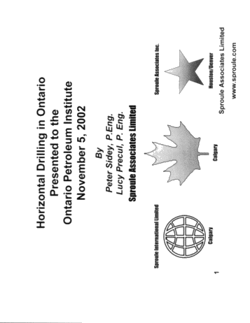 Horizontal Drilling in Ontario Page 1