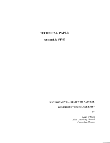 Environmental Review of Natural Gas Production in Lake Erie Page 1