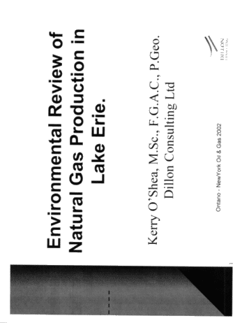 Environmental Review of Natural Gas Production in Lake Erie Page 1