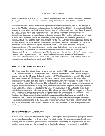 Hydrocarbon Plays in the Quebec St. Lawrence Lowlands: An Overview of the Junex Exploration Effort Page 4