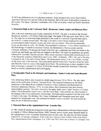 Hydrocarbon Plays in the Quebec St. Lawrence Lowlands: An Overview of the Junex Exploration Effort Page 5