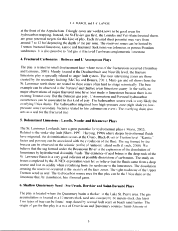 Hydrocarbon Plays in the Quebec St. Lawrence Lowlands: An Overview of the Junex Exploration Effort Page 6